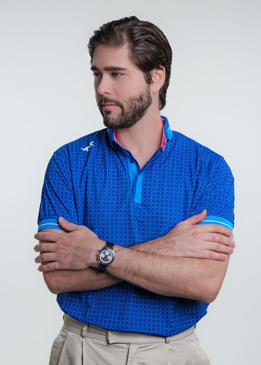 PERFORMANCE POLO | SQUARE F (blue) – FERRET PRO SHOP