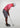 Man in the Pink Lines Ferret golf polo, featuring pink fabric with square line patterns and a comfortable athletic cut.